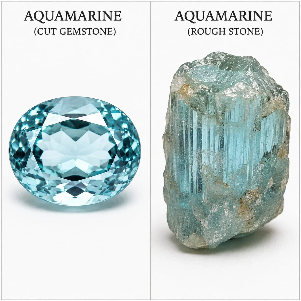 Aquamarine gemstone specimen