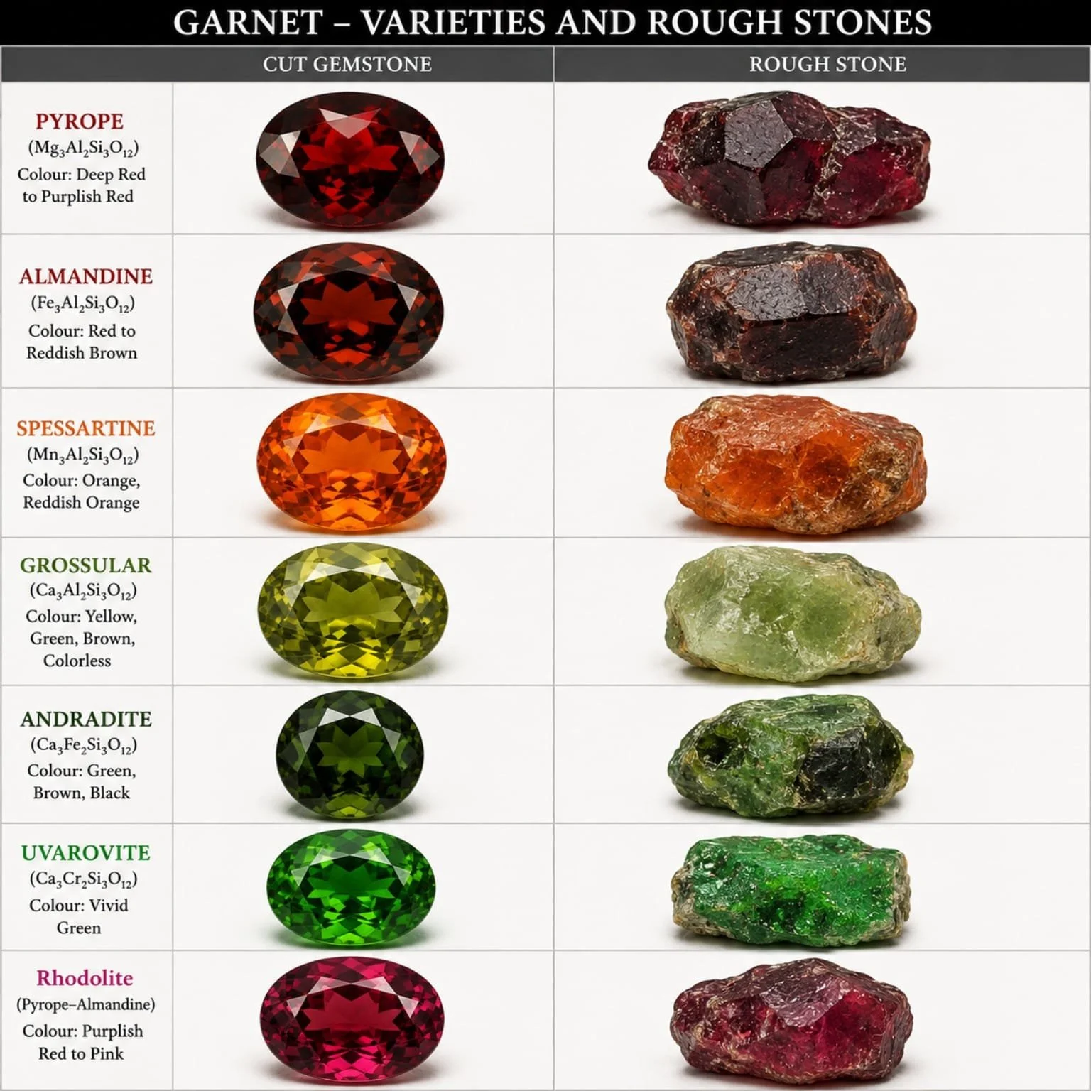 Garnet gemstone specimen